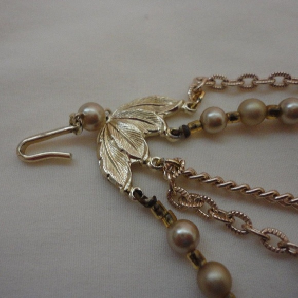 Vtg Estate Five Strand Gold Beaded Necklace - Picture 2 of 3